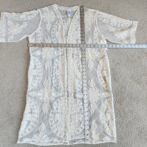 NWT Lace Kimono Coverup Robe Boho - Picture 3 of 5